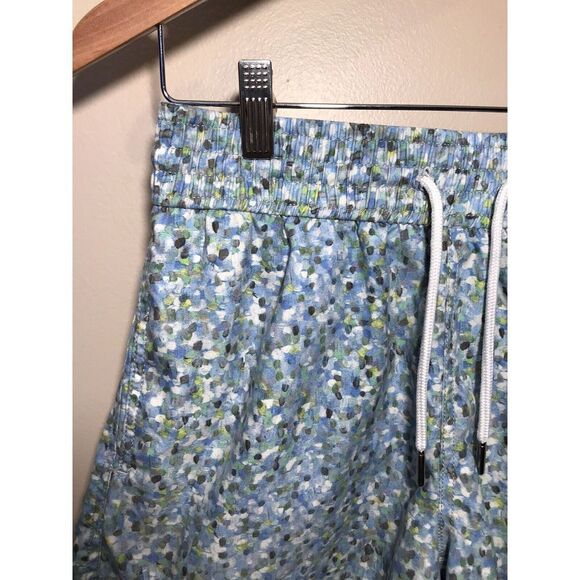 Jared Lang Speckled Flecked Swim Trunks 5.5 Inseam Pockets Size Small Blue Green - Picture 5 of 5
